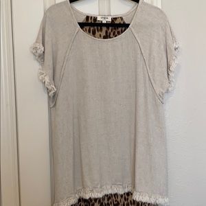 Umgee Linen and Leopard Top